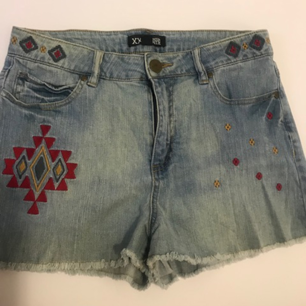 Denim ,shorts tribal print
